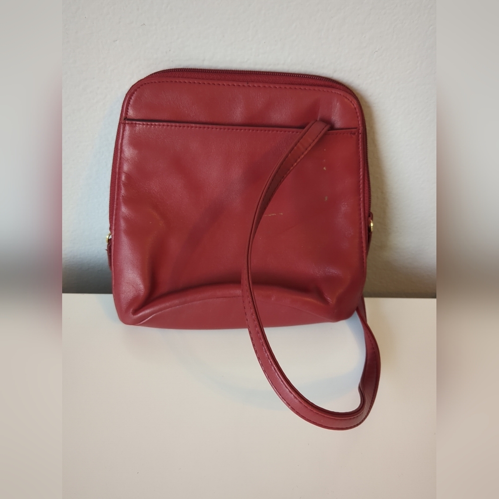 Giani Bernini Red Genuine Leather Crossbody Shoulder Bag (READ)